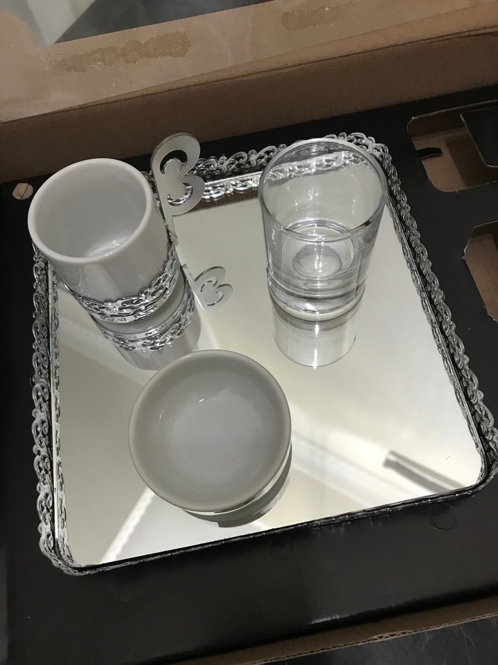 Gri Kenarlı Beyaz Kahve Fincanı  Seti - Görsel 3