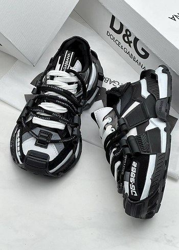 37 Beden siyah Renk Dolce & Gabbana Siyah Gri Desenli Kadın Spor Ayakkabı