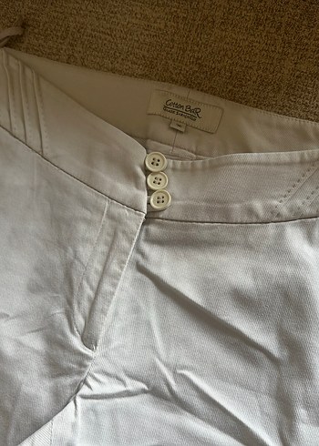Cotton Bar Bej Rahat Kesim Keten Kadın Pantolon