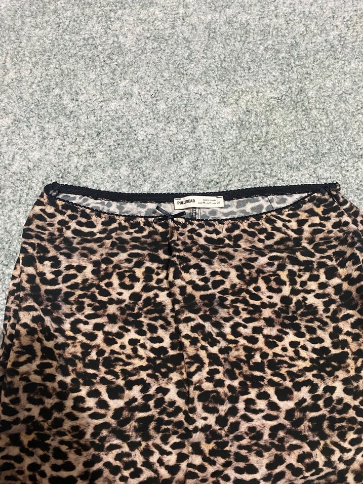 Pull and bear leoparlı midi etek - Görsel 2