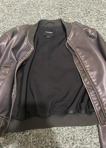 Pull and bear deri ceket - Görsel 2