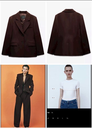 s Beden kahverengi Renk Zara Zw Collection Blazer