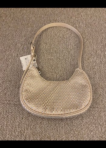 Zara Etiketli Parlak Taşlı Çanta