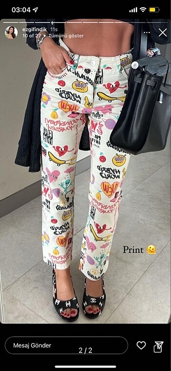 Bershka Desenli Pantolon