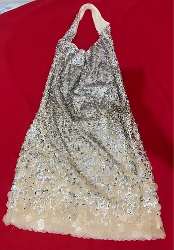 Zara Halter Yaka Pullu Elbise