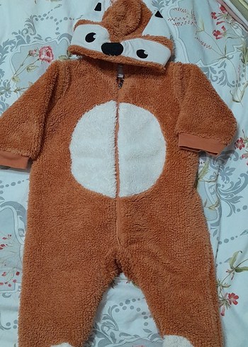 Kahverengi Peluş Bebek Tulumu - Görsel 3