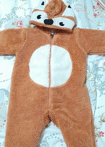 Kahverengi Peluş Bebek Tulumu - Görsel 2