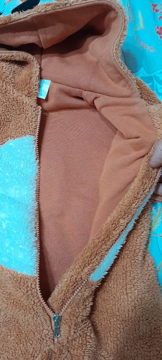 Kahverengi Peluş Bebek Tulumu - Görsel 4