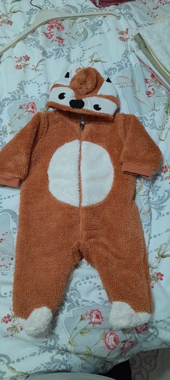 Kahverengi Peluş Bebek Tulumu - Görsel 3