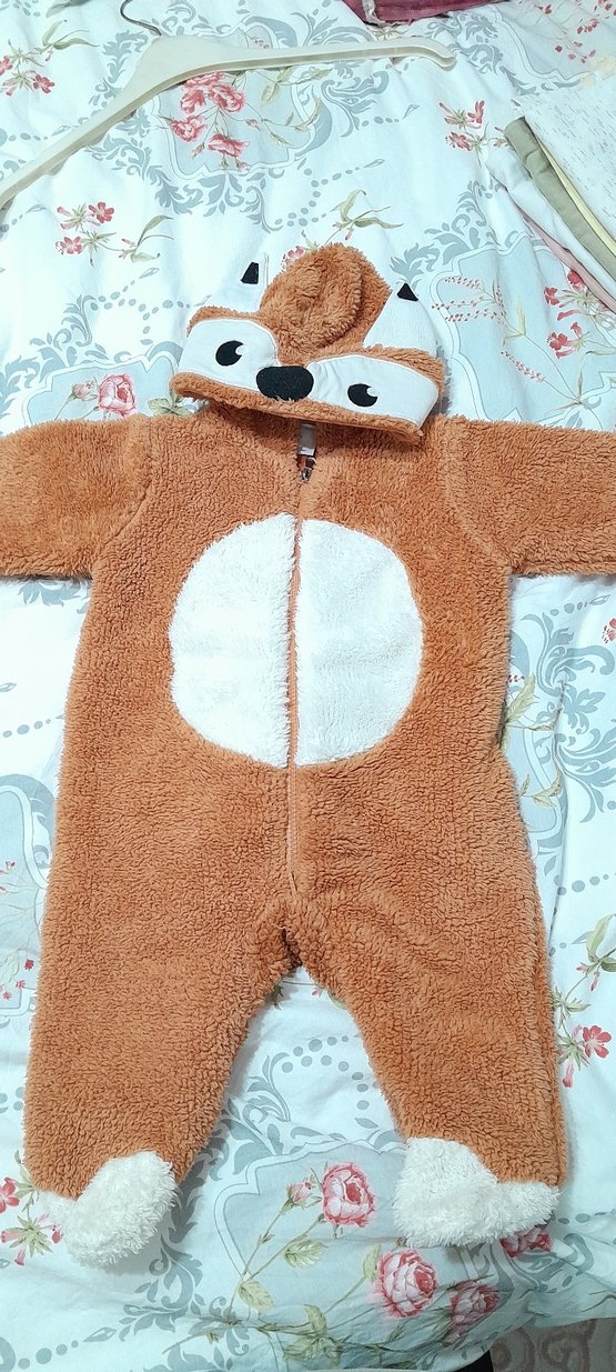 Kahverengi Peluş Bebek Tulumu - Görsel 2