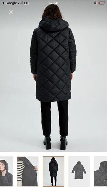 Siyah Kapitone mont - Görsel 9