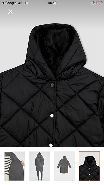 Siyah Kapitone mont - Görsel 12