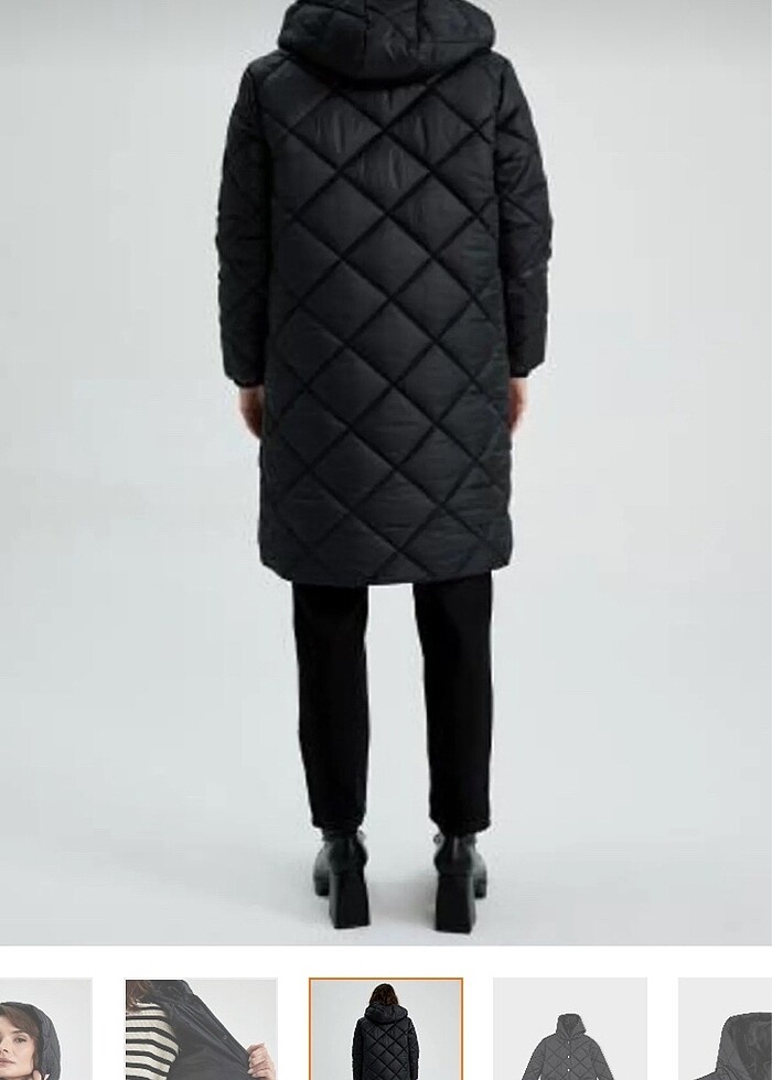 Siyah Kapitone mont - Görsel 4