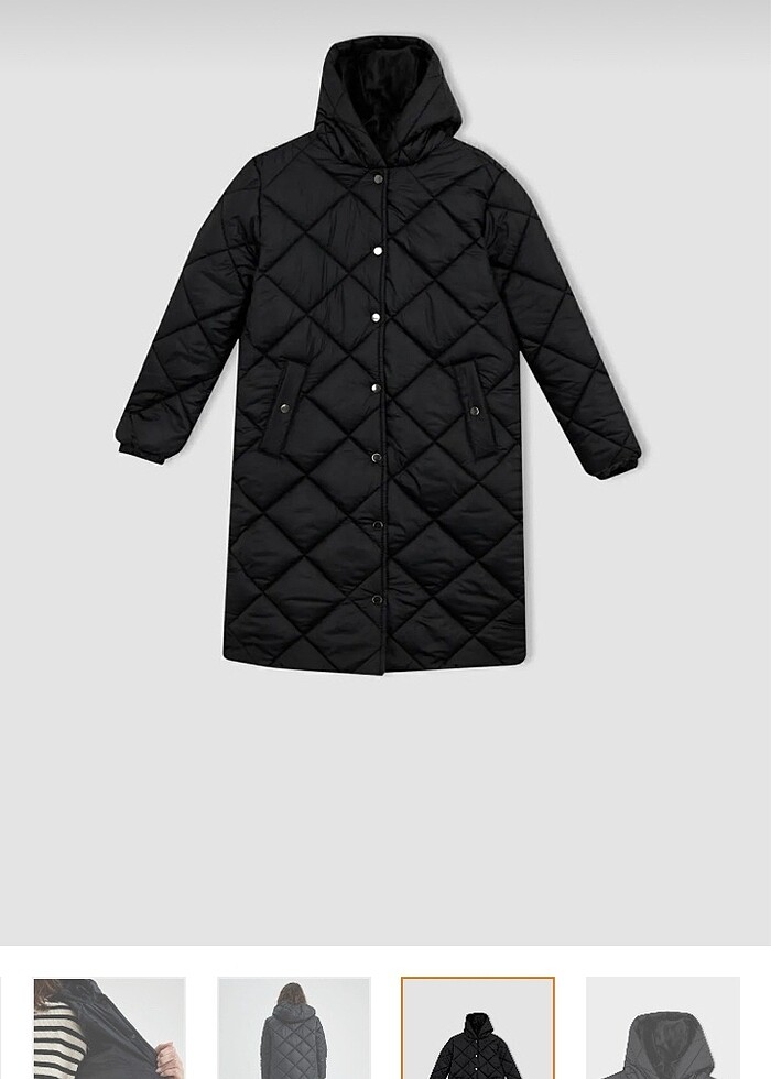 Siyah Kapitone mont - Görsel 3