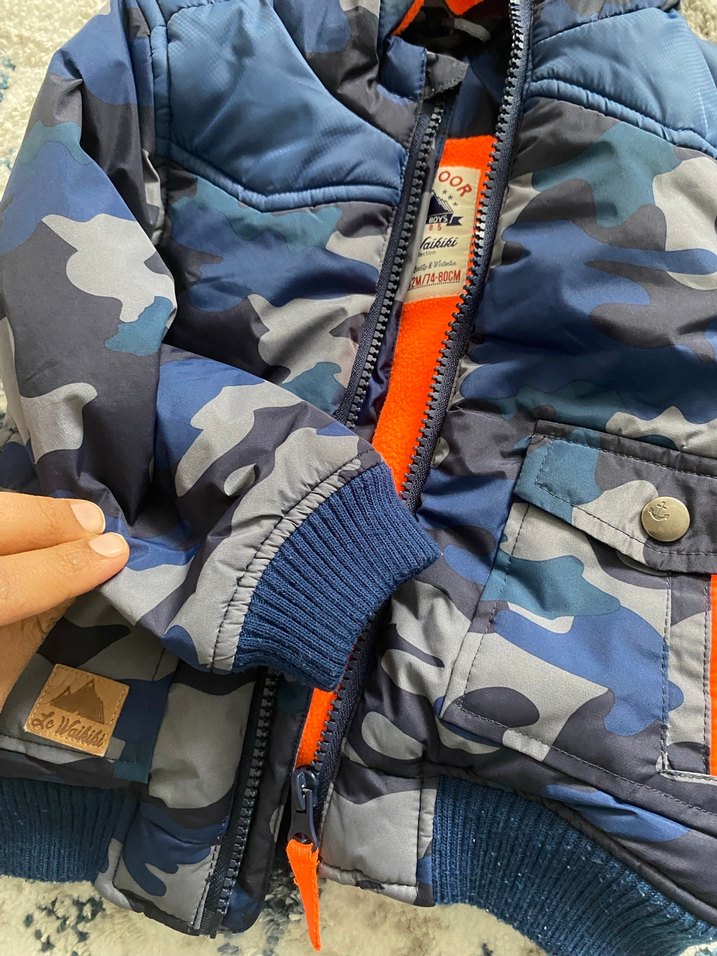 Erkek Çocuk Kamuflaj Desenli Kapüşonlu Mont - Görsel 4