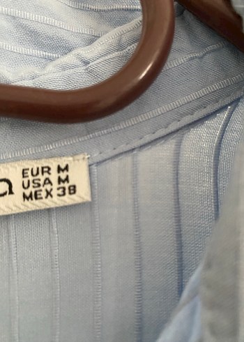 Mavi Keten Bohem Uzun Kollu Gömlek - Görsel 5