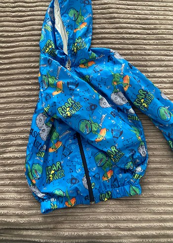 Erkek Çocuk Kapüşonlu Baskılı Yağmurluk - Görsel 2