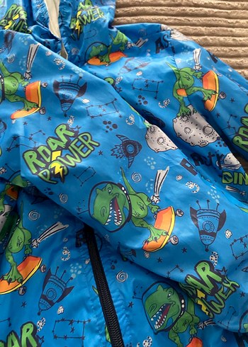 Erkek Çocuk Kapüşonlu Baskılı Yağmurluk - Görsel 3