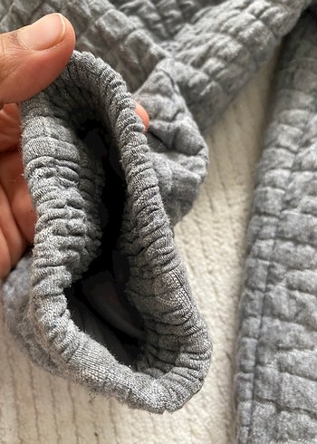 Gri Kadın Keten Fermuarlı Ceket - Görsel 6