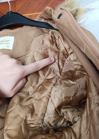 Bej Uzun Düğmeli Kadın Ceket Mont Kaban - Görsel 11