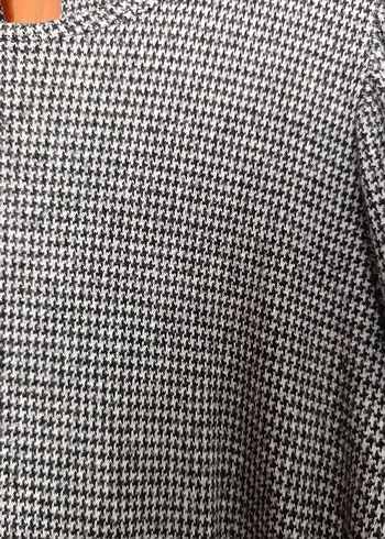 Gri Piliseli Ekose Uzun Kollu Kadın Tesettür Elbise - Görsel 4