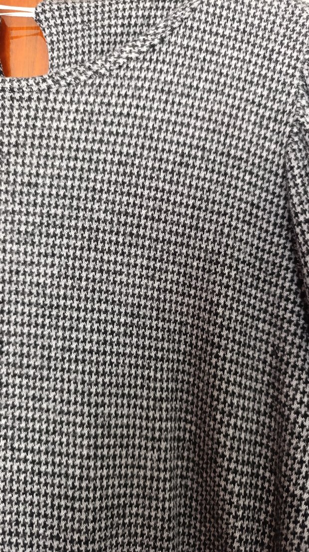 Gri Piliseli Ekose Uzun Kollu Kadın Tesettür Elbise - Görsel 4