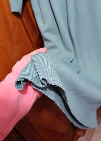 Turkuaz Uzun Kollu Salaş Kadın Elbise - Görsel 5