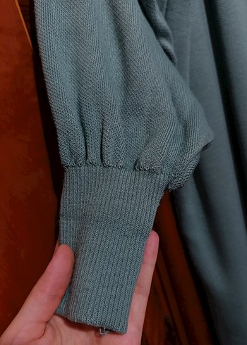 Turkuaz Uzun Kollu Salaş Kadın Elbise - Görsel 6