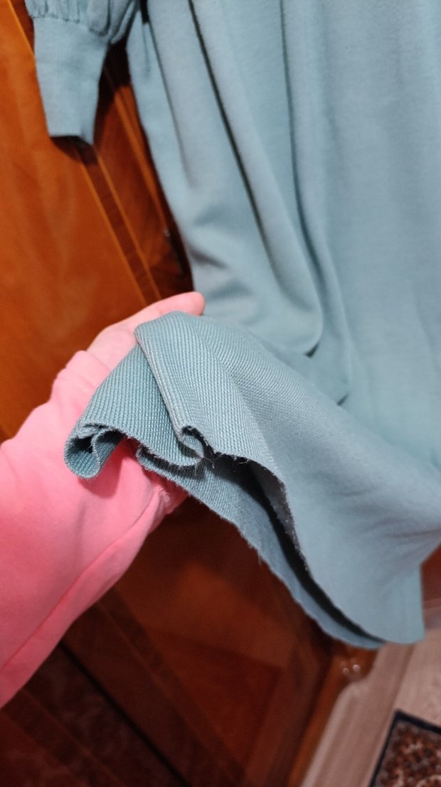 Turkuaz Uzun Kollu Salaş Kadın Elbise - Görsel 5