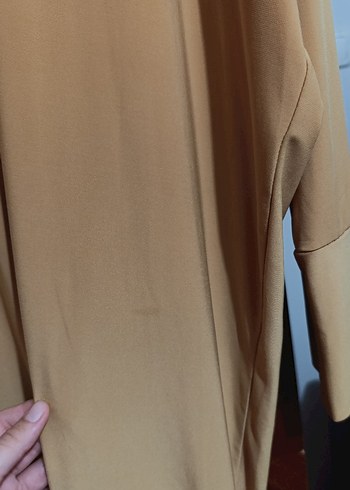 Hardal rengi Yarasa Kol Elbise - Görsel 5