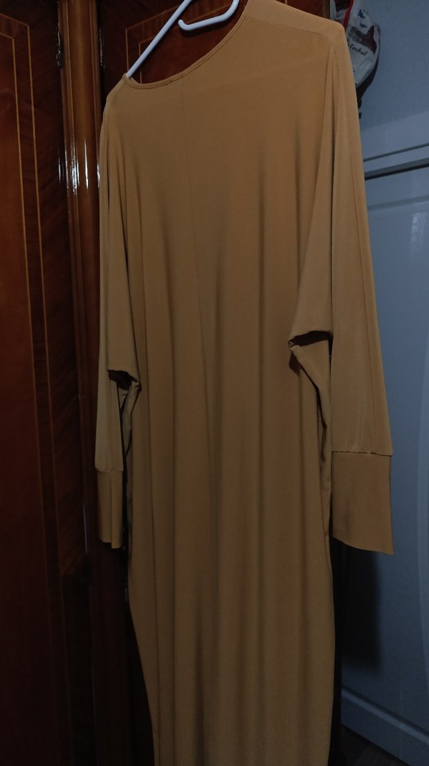 Hardal rengi Yarasa Kol Elbise - Görsel 3