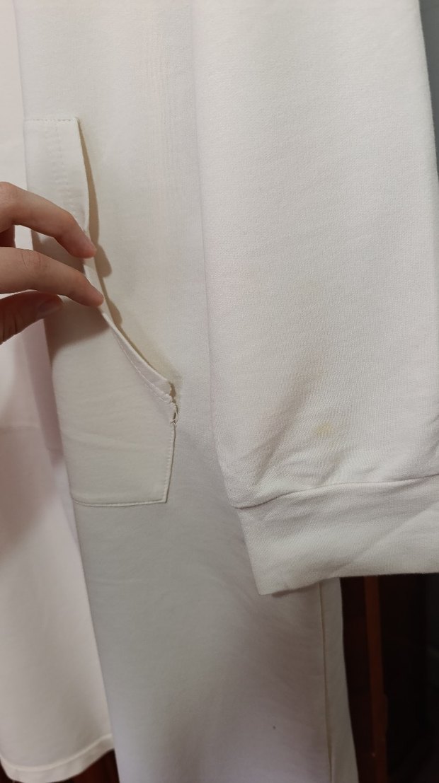 Uzun Kollu Baskılı Salaş Krem Uzun Tunik - Görsel 5