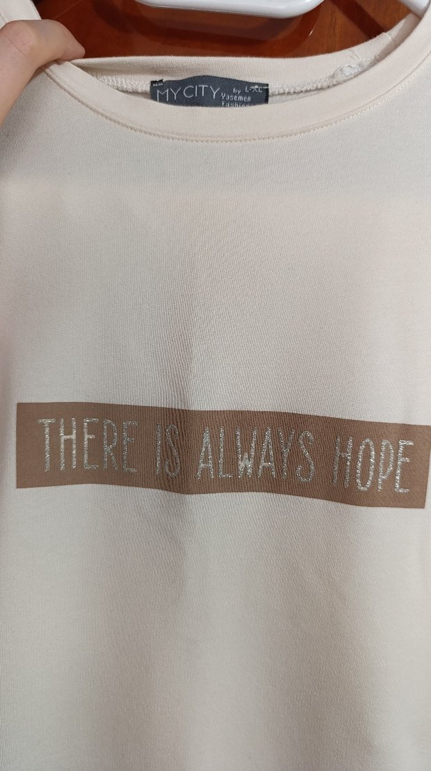 Uzun Kollu Baskılı Salaş Krem Uzun Tunik - Görsel 2