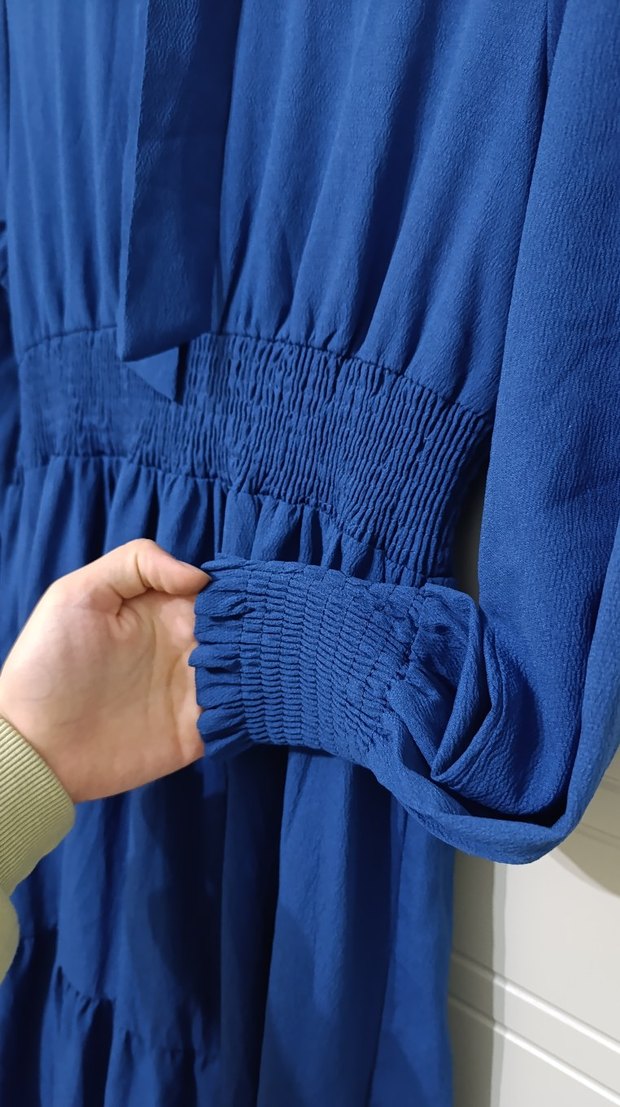 Lacivert Tesettür Elbise - Görsel 4