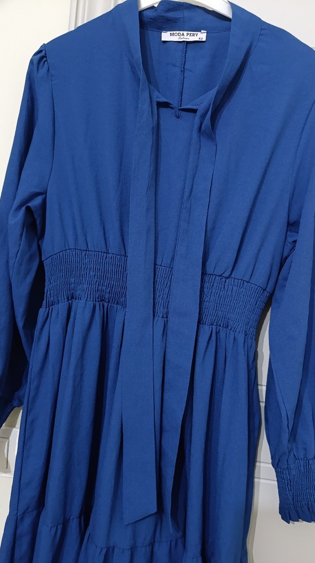 Lacivert Tesettür Elbise - Görsel 5