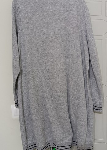 Gri Düğmeli Midi Kolej Ceket - Görsel 3