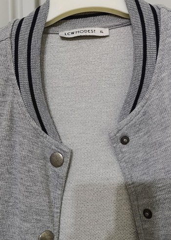 Gri Düğmeli Midi Kolej Ceket - Görsel 5