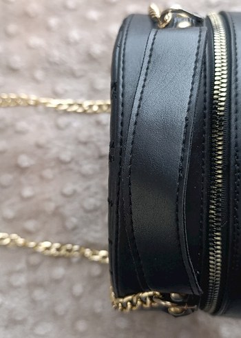 Zincir Detaylı Siyah Deri Kadın Çanta - Görsel 3