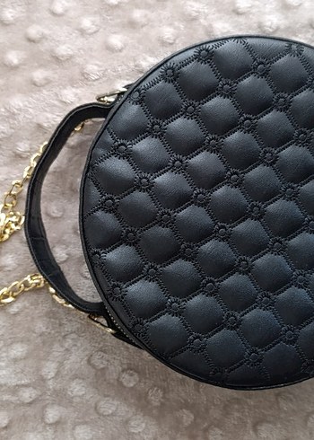 Zincir Detaylı Siyah Deri Kadın Çanta - Görsel 2