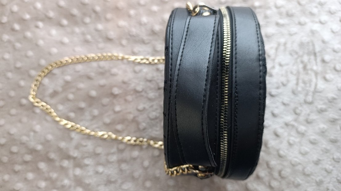 Zincir Detaylı Siyah Deri Kadın Çanta - Görsel 3