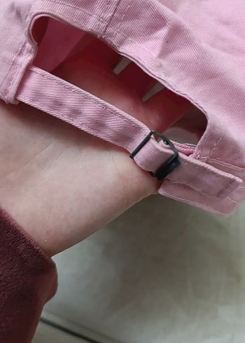 Pembe Pastel Şapka, Tokalı, Spor Tarz - Görsel 2