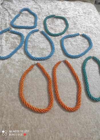 Uzun Renkli Boncuklu Turkuaz Kolye - Görsel 6