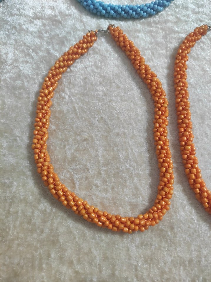Uzun Renkli Boncuklu Turkuaz Kolye - Görsel 5