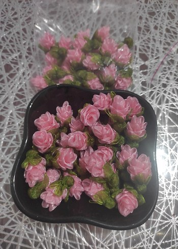 Pastel Renkli Mini Çiçek kurdele oyası 100 adet - Görsel 6