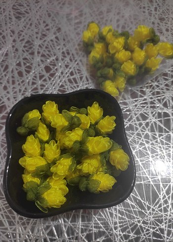 Pastel Renkli Mini Çiçek kurdele oyası 100 adet - Görsel 4