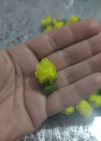 Pastel Renkli Mini Çiçek kurdele oyası 100 adet - Görsel 5