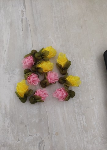 Pastel Renkli Mini Çiçek kurdele oyası 100 adet - Görsel 3