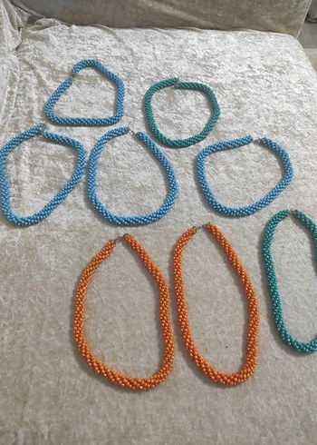 Turuncu Boncuklu Bohem Uzun Kolye - Görsel 5