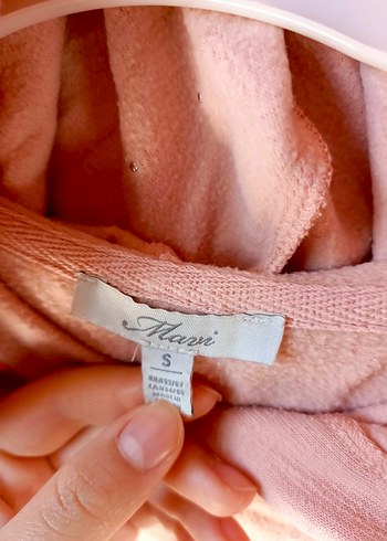 Mavi Pembe boncuklu Kadın Sweatshirt