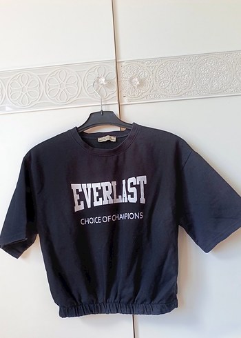 Baskılı beli lastikli crop tişört